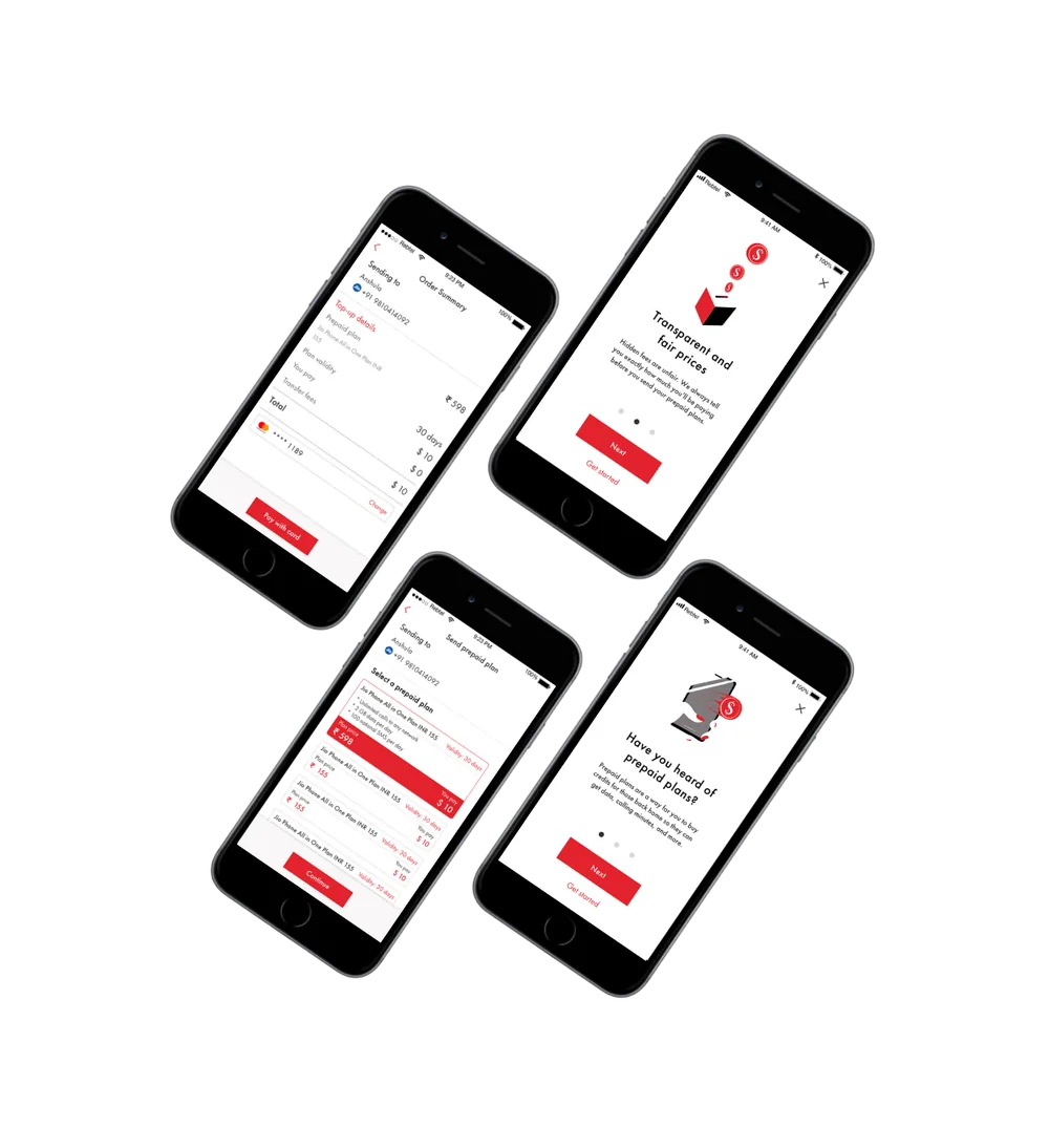 Rebtel prepaid top-up experience designed by Anshula Kumar